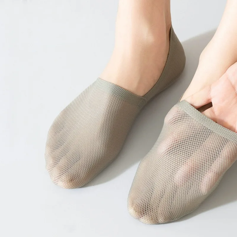 3Pairs Men Boat Socks Thin Breathable Soft Casual Summer Invisible Sock High Quality Solid Color Silicone Non-slip Low Cut Sox
