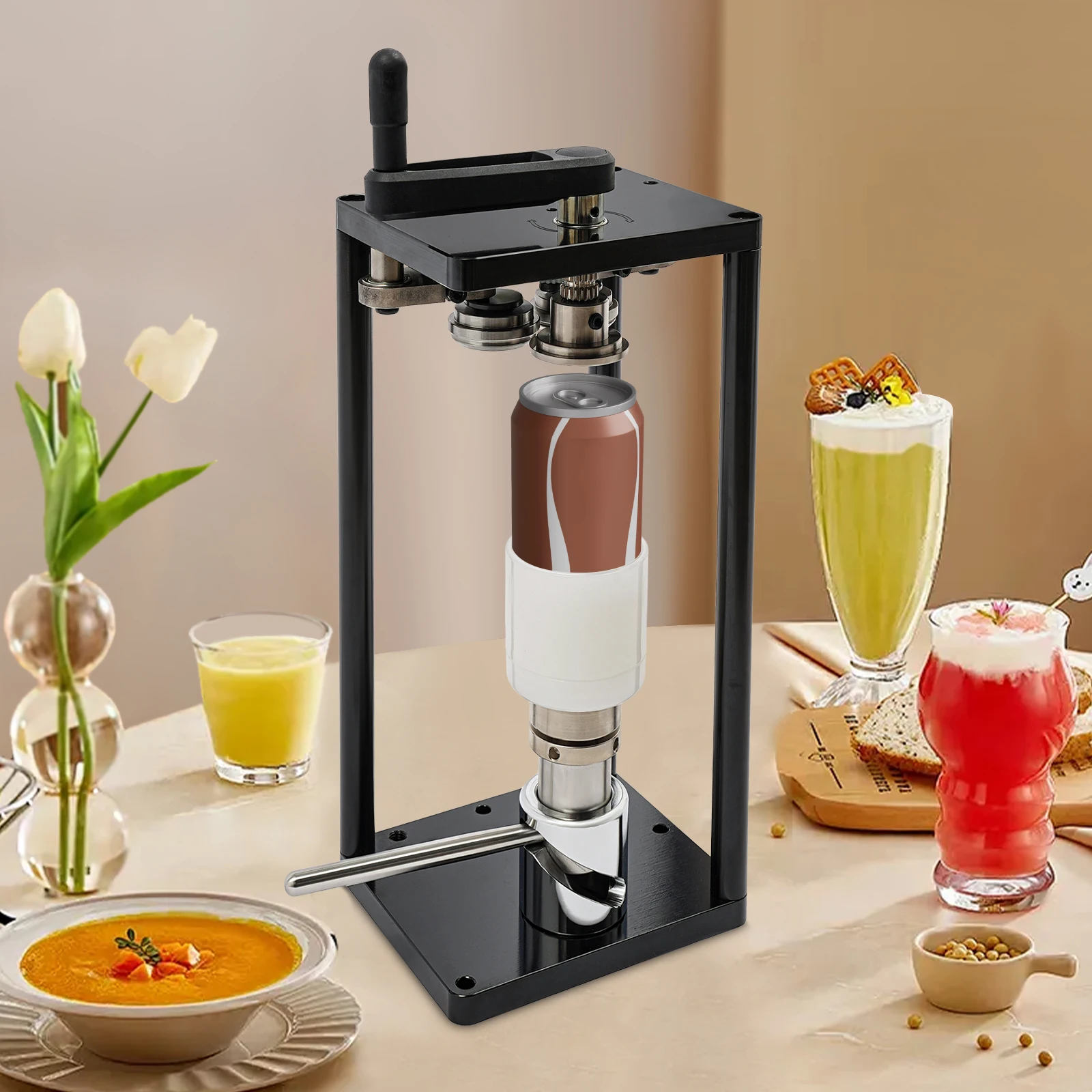 Manual Can Sealer, 10 Pcs/min Aluminum Can Seamer, Stainless Steel Can Sealing Machine For Sealing PET & Aluminum Cans