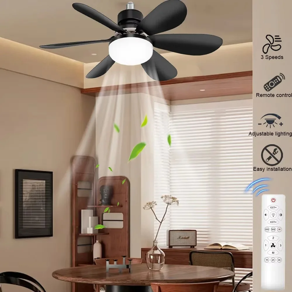 LED 40W Ceiling Fan Light With Remote Control for Dimming, Suitable for Living Room, Study, Household Use, 85-265V