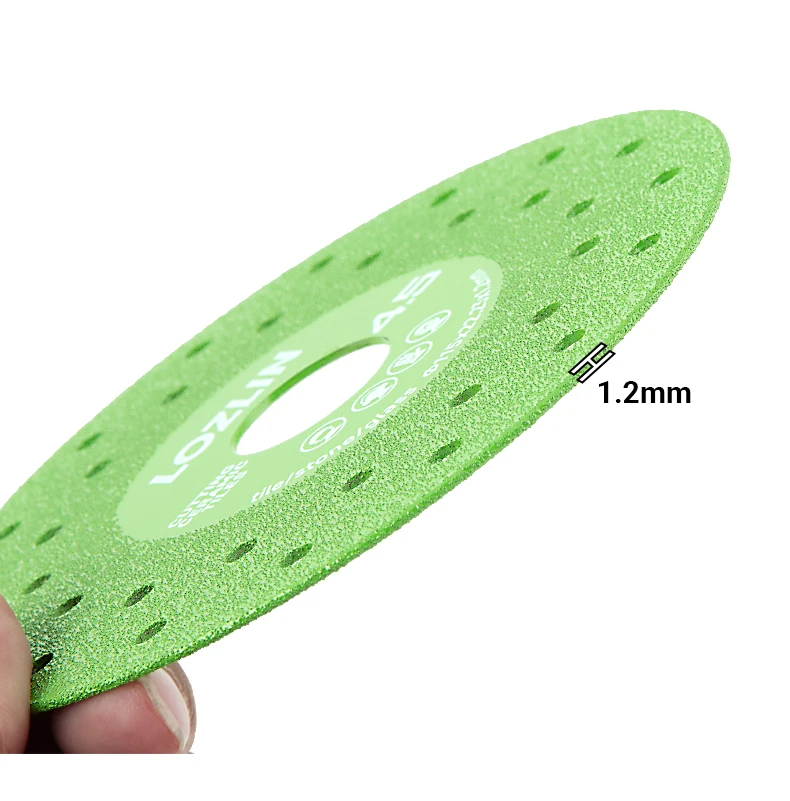 LOZLIN 3PCS 115mm Diamond Saw Blades For Cutting And Grinding Tile And Marble, Ceramic, 45 Degree Chamfered Cutting Disc Porous Design, Angle Grinder Tools