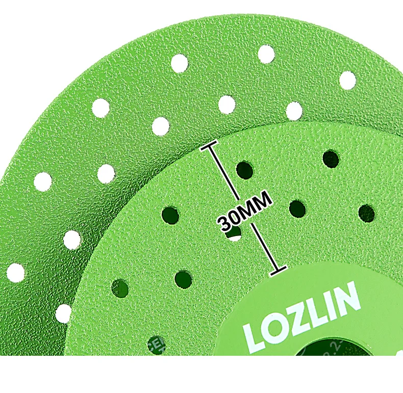LOZLIN 3PCS 115mm Diamond Saw Blades For Cutting And Grinding Tile And Marble, Ceramic, 45 Degree Chamfered Cutting Disc Porous Design, Angle Grinder Tools
