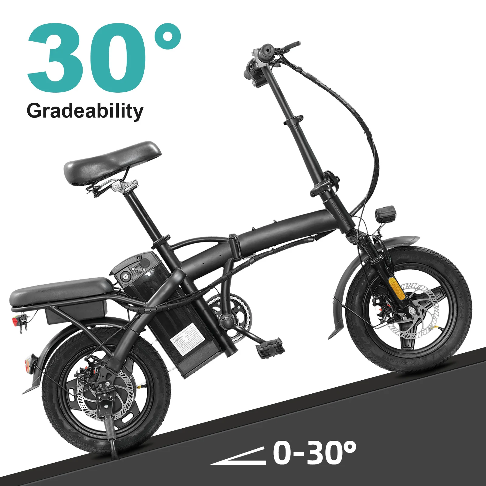 Adult Electric Bike,560W Motor,20MPH,48V Removable Battery,14inch Folding Electric Bike,Maximum 32 Miles,1Year Warranty Ebike