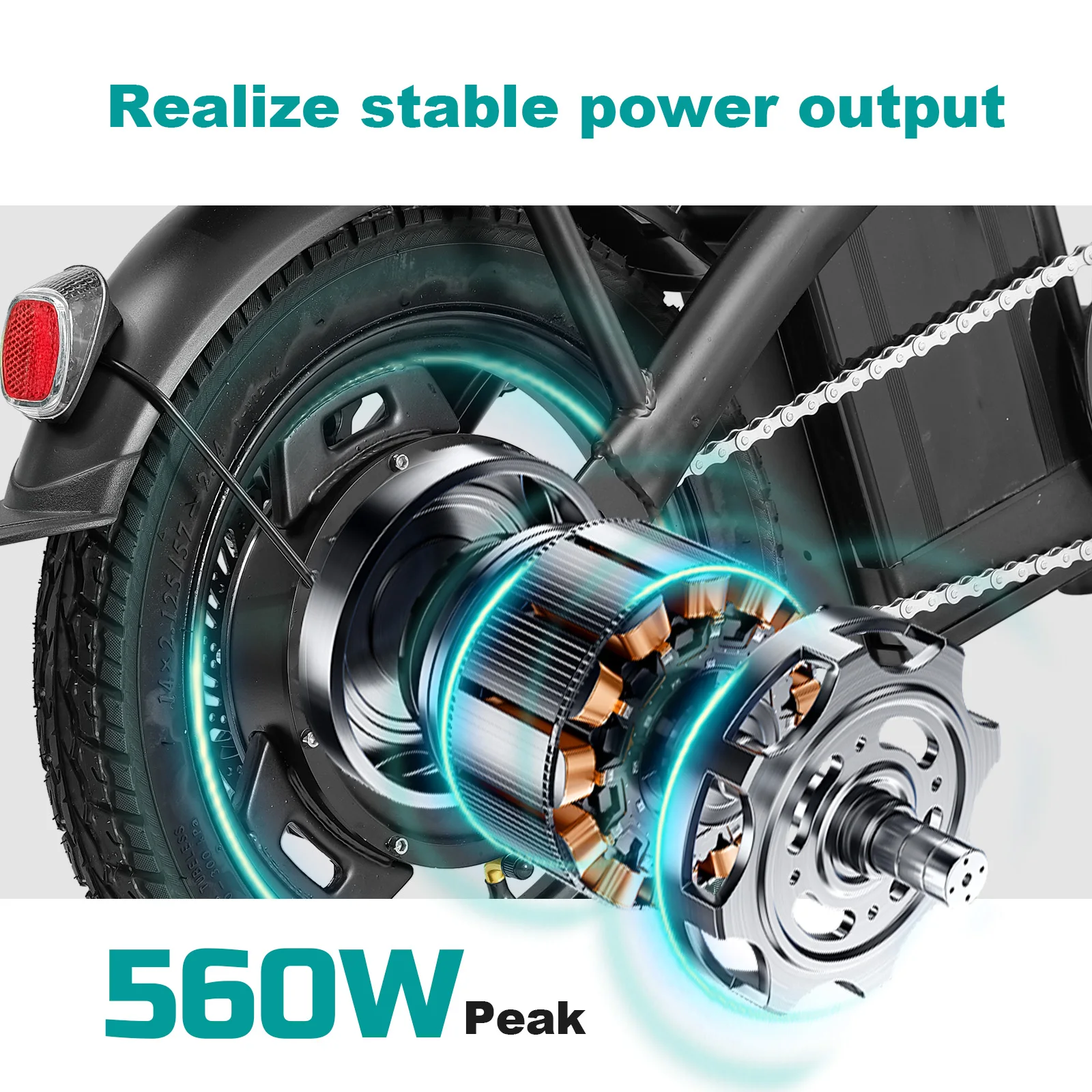 Adult Electric Bike,560W Motor,20MPH,48V Removable Battery,14inch Folding Electric Bike,Maximum 32 Miles,1Year Warranty Ebike