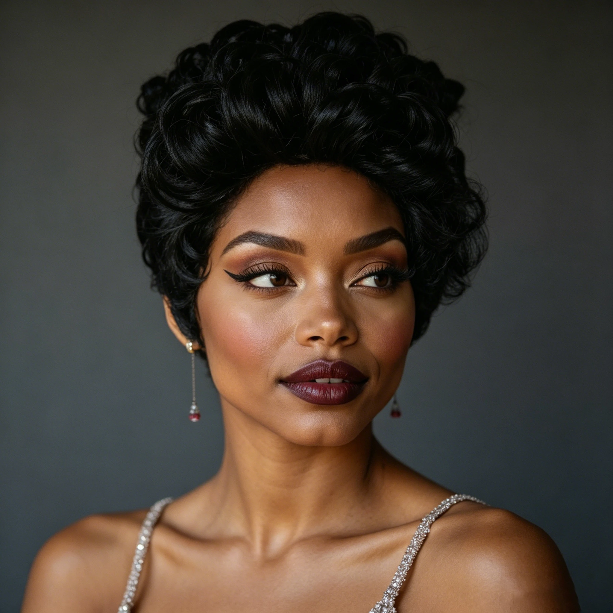 Natural Black Voluminous Fluffy Short Curly Pixie Cut Human Hair Wig, Lightweight Solid Black Bouncy Loose Curl Short Pixie Wig, Full Machine-Made for Daily Wear and Wedding/Birthday Special Occasions