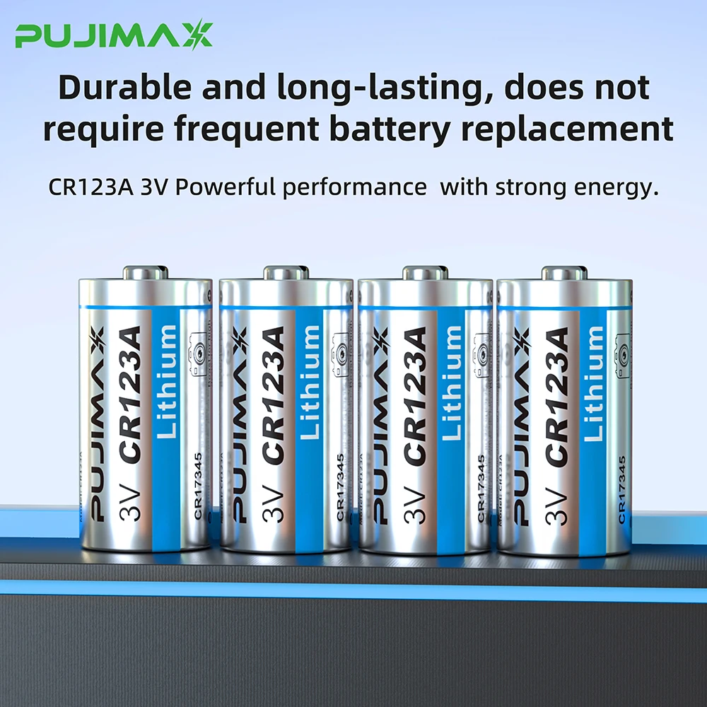 PUJIMAX 12PCS 123 Lithium 3V Arlo Camera Battery CR123A CR17345 DL123A EL123A 123A Disposable Battery Flashlight Smoke Detectors