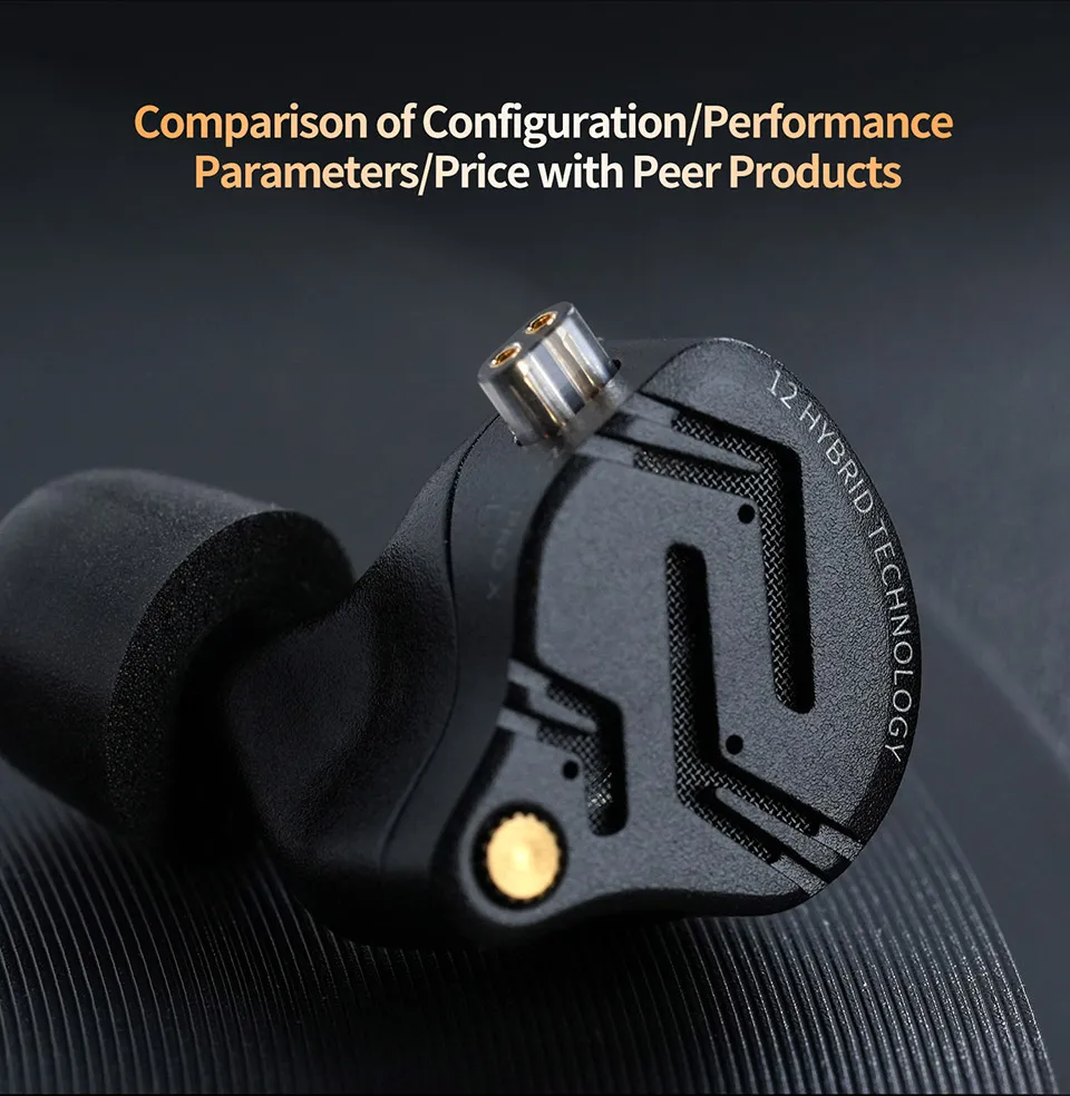 KZ ZS12 PRO X in Ear Monitor IEM Headphones 1DD 5BA Hybrid Wired Gaming Earbuds HiFi Earphones with 2PIN Cable Tunable Full Metal IEM