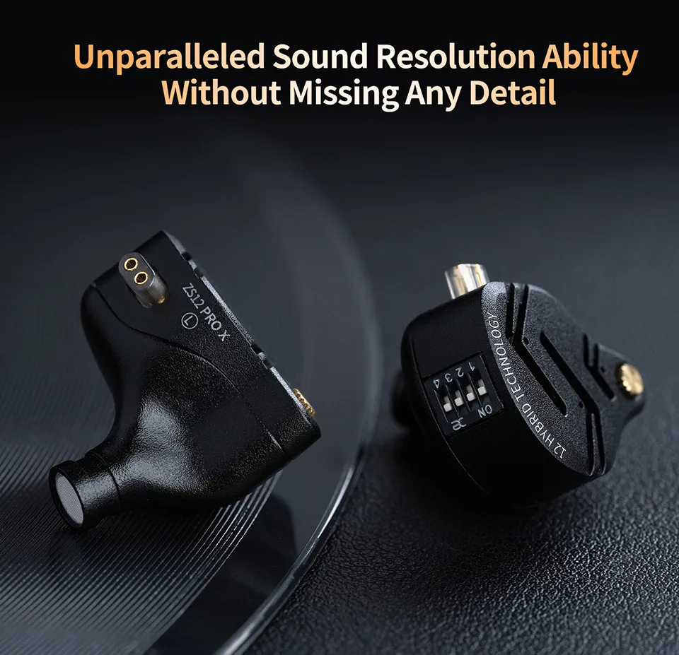 KZ ZS12 PRO X in Ear Monitor IEM Headphones 1DD 5BA Hybrid Wired Gaming Earbuds HiFi Earphones with 2PIN Cable Tunable Full Metal IEM