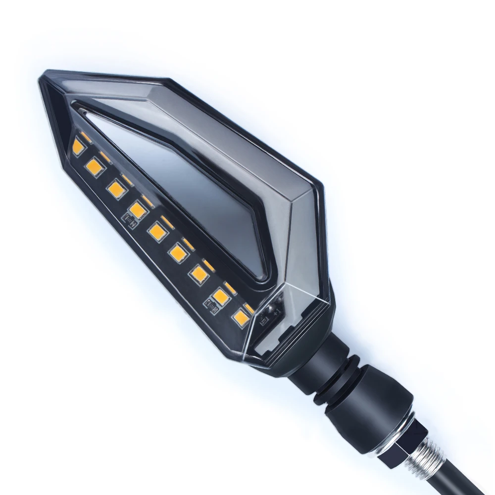 Universal Motorcycle Turn Signal Light Smoked Dual Color LED DRL Running Light Plug & Play 12V