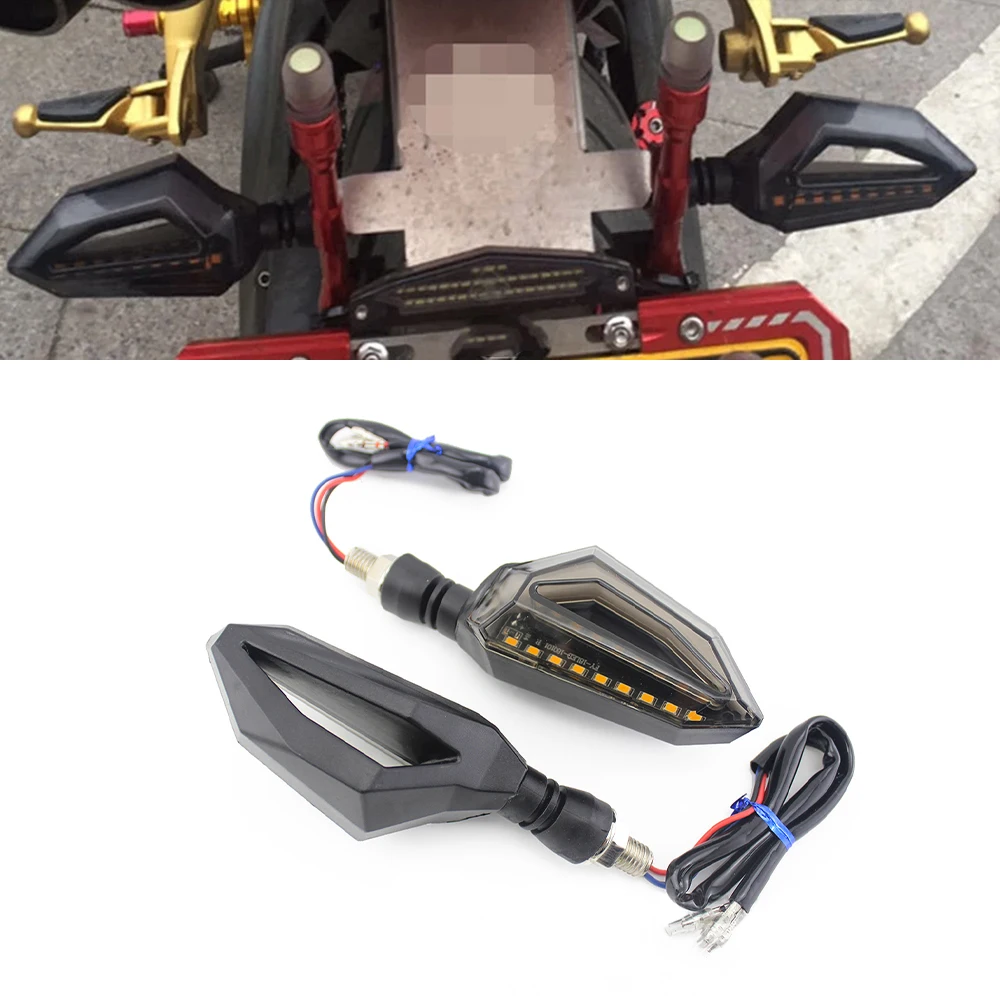 Universal Motorcycle Turn Signal Light Smoked Dual Color LED DRL Running Light Plug & Play 12V