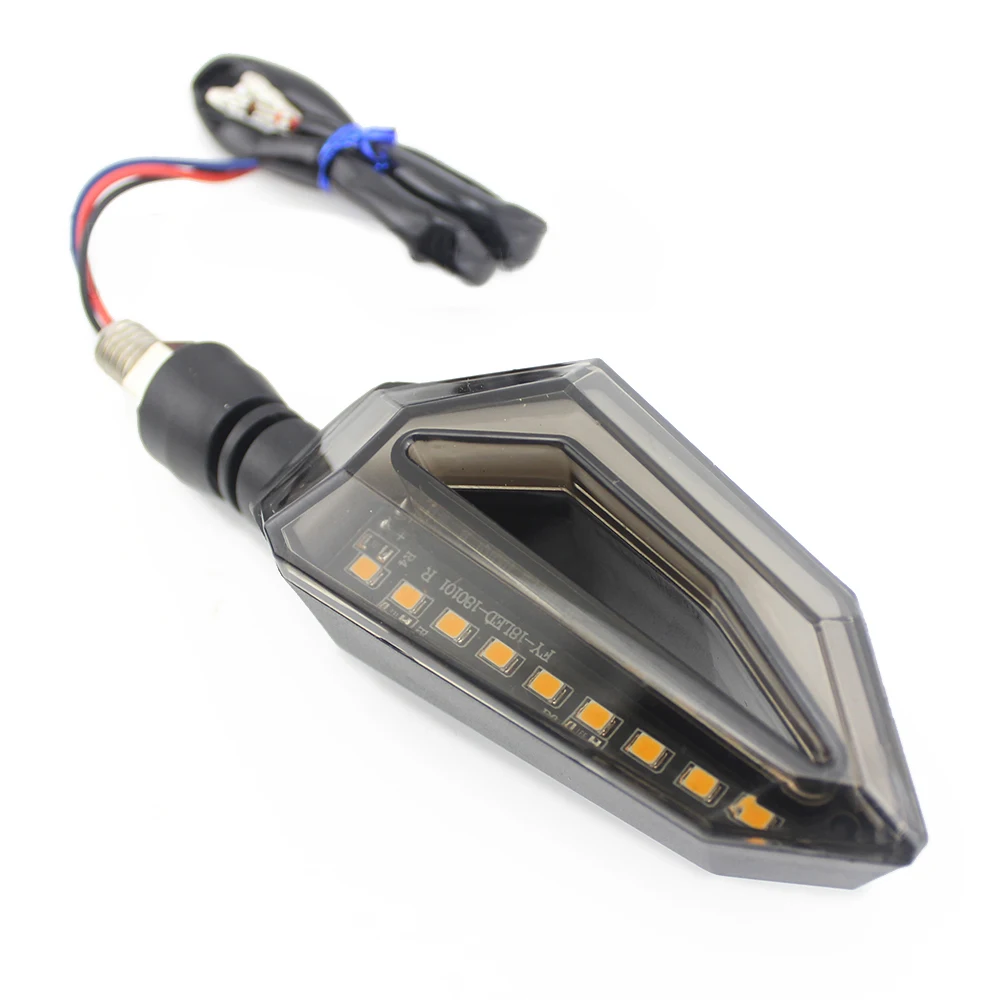 Universal Motorcycle Turn Signal Light Smoked Dual Color LED DRL Running Light Plug & Play 12V