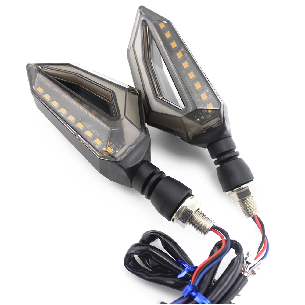 Universal Motorcycle Turn Signal Light Smoked Dual Color LED DRL Running Light Plug & Play 12V