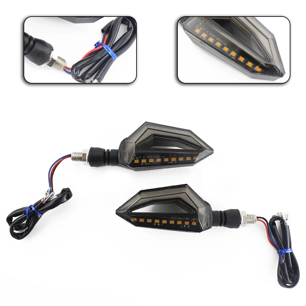 Universal Motorcycle Turn Signal Light Smoked Dual Color LED DRL Running Light Plug & Play 12V
