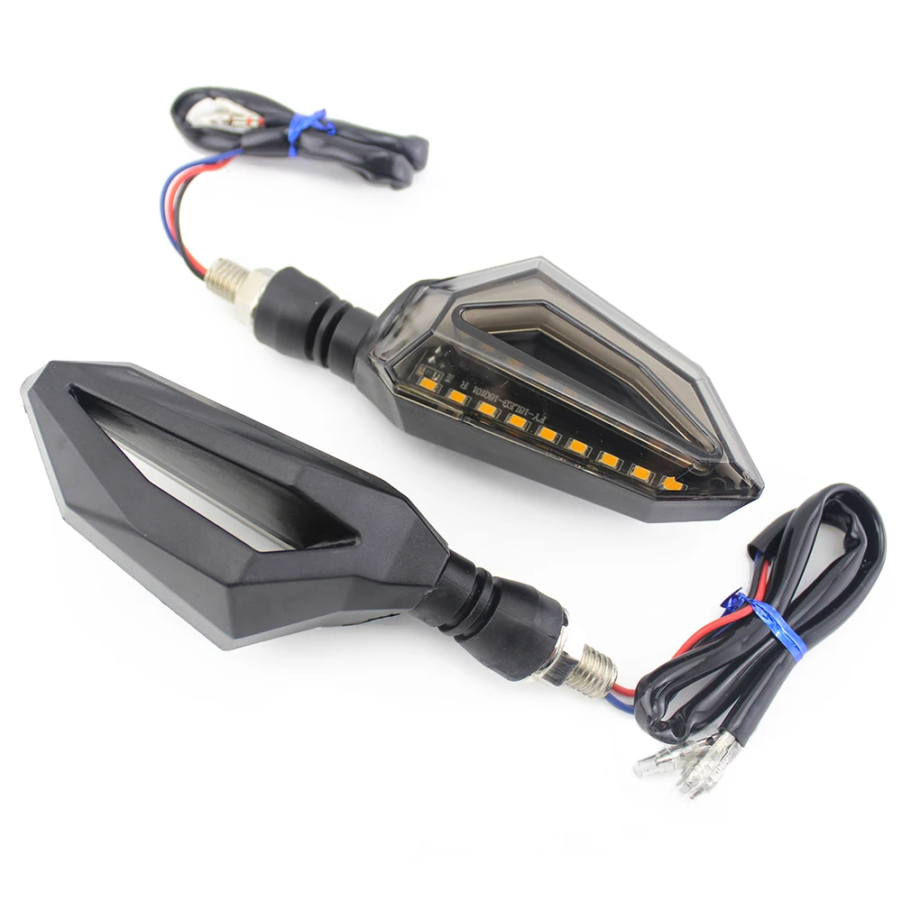 Universal Motorcycle Turn Signal Light Smoked Dual Color LED DRL Running Light Plug & Play 12V