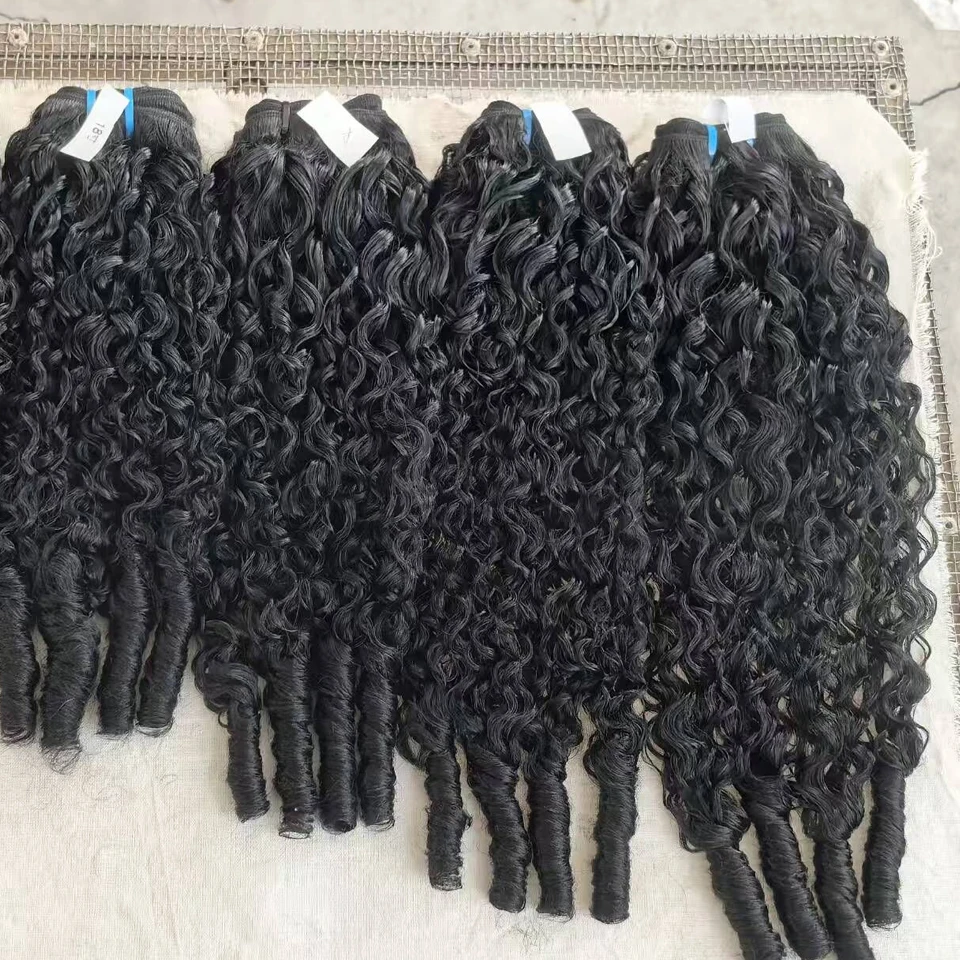 18A Burmese Curly Bundles Human Hair Water Wave 1 3 4 Bundle Raw Hair Extensions Natural Color Remy Weave Brazilian Wigs Original Human Hair