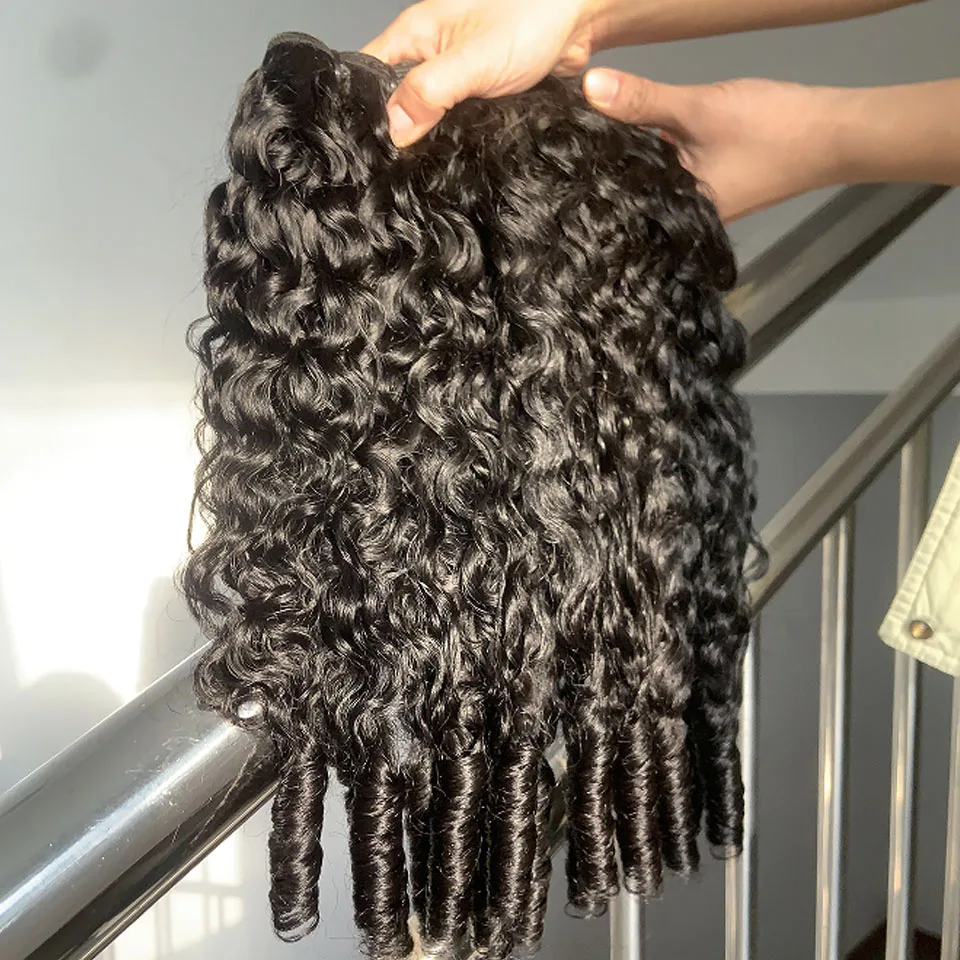 18A Burmese Curly Bundles Human Hair Water Wave 1 3 4 Bundle Raw Hair Extensions Natural Color Remy Weave Brazilian Wigs Original Human Hair