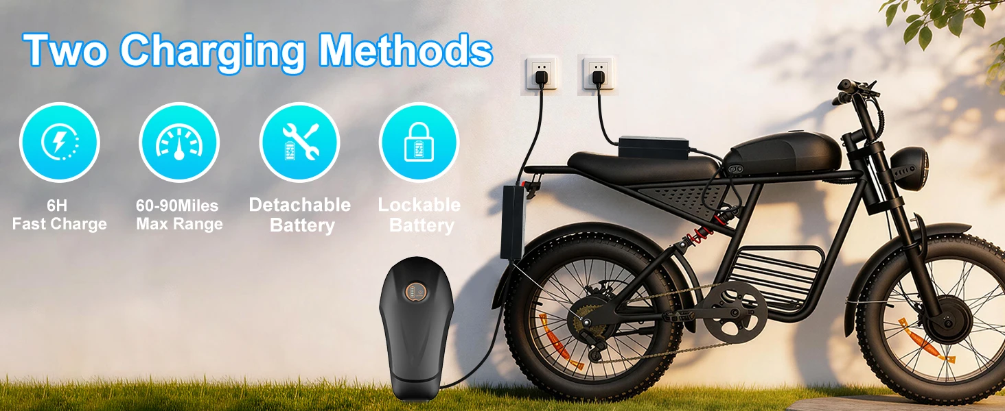 FLIWIN 3000W Dual Motors Electric Bike, 48V 35Ah Battery, 20" Fat Tire Ebike, 7-Speed with Dual Suspension, UL 2849, US Warehouse, 1 Year Warranty