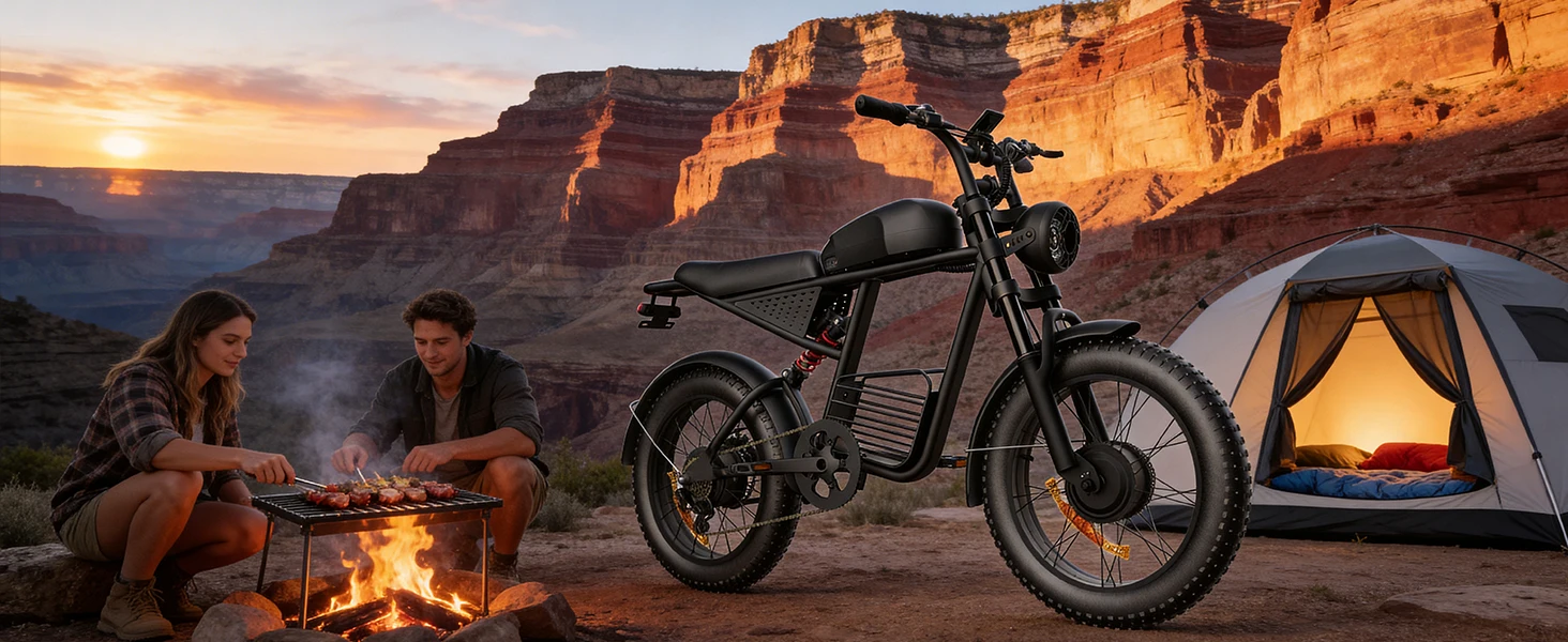FLIWIN 3000W Dual Motors Electric Bike, 48V 35Ah Battery, 20" Fat Tire Ebike, 7-Speed with Dual Suspension, UL 2849, US Warehouse, 1 Year Warranty