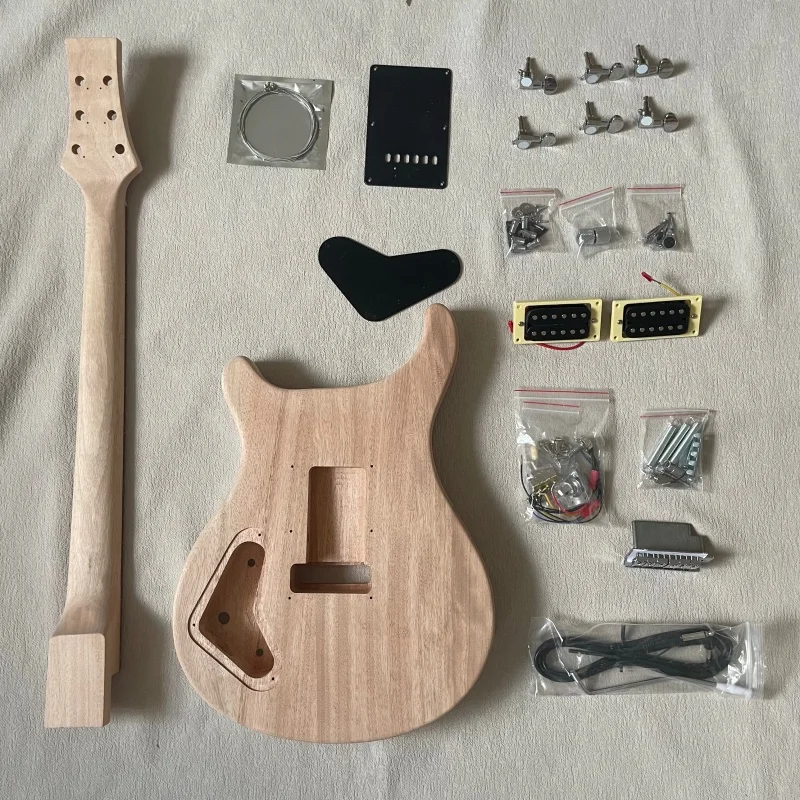 Double Swing DIY Electric Guitar Kit 24 Fret Maple Veneer Lower Flyer Inlay