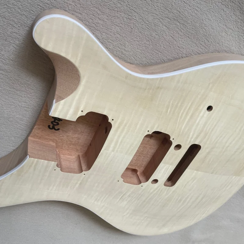 Double Swing DIY Electric Guitar Kit 24 Fret Maple Veneer Lower Flyer Inlay