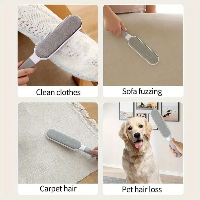 Double-sided Reusable Lint Remover Brush, Electrostatic Pet Hair Remover, Suitable for Daily Cleaning of Pet Cat and Dog Hair.