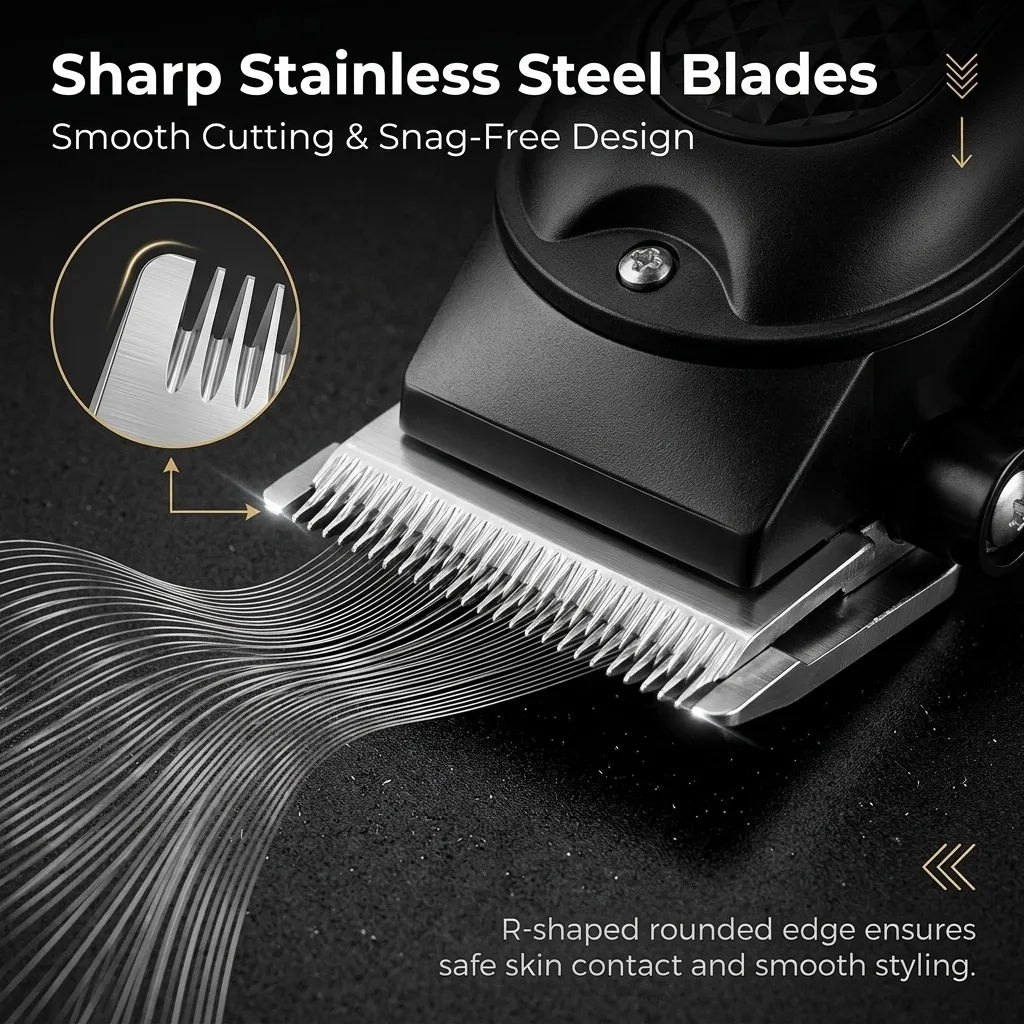 Professional 3-in-1 Electric Hair Clipper Set with LED Display, USB Rechargeable Cordless Trimmer for Men, Beard & Head Shaver Kit with Multiple Guide Combs