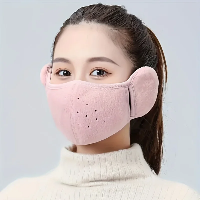 Winter Windproof and Cold Proof Warm Face Mask with Earmuffs for Men and Women Outdoor Face Mask for Winter