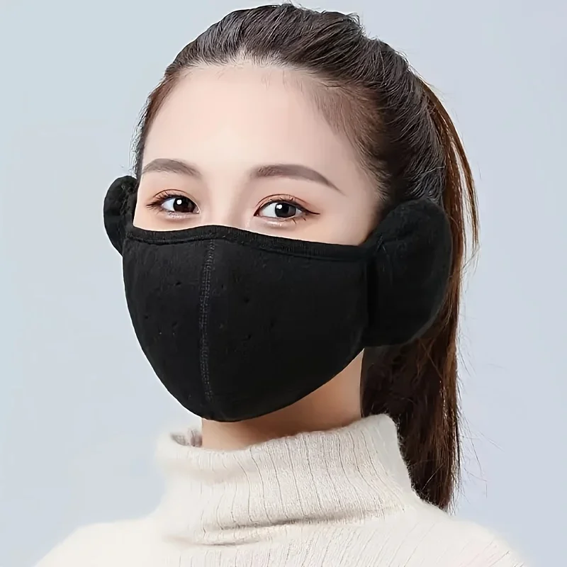 Winter Windproof and Cold Proof Warm Face Mask with Earmuffs for Men and Women Outdoor Face Mask for Winter