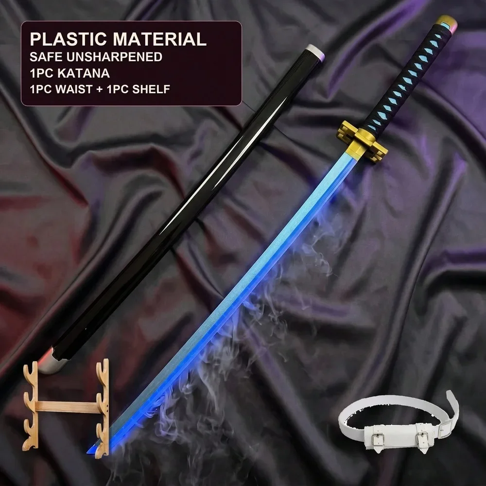 Demon Slayer 104cm 40in Triple Style Combo Plastic LED Smoke Fog Effect Katana Sword Safe Unsharpened Cosplay Display Photo Prop