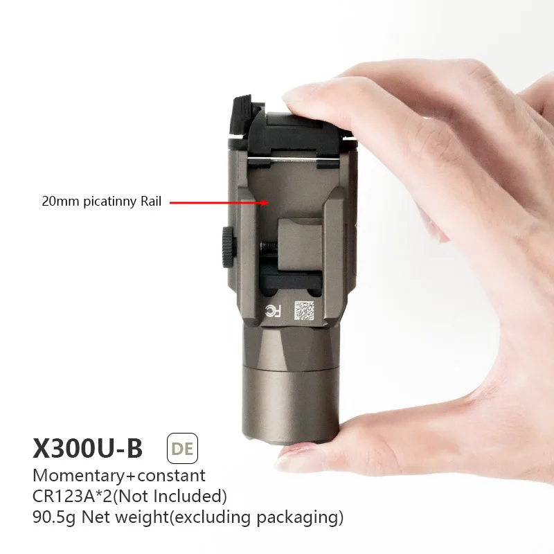 Tactical SF X300UB X300U-B X300U Metal Flashlight 1000 Lumen LED White Light Strobe Hunting X300 Scout Light Fit 20mm Rail Outdoor Lighting