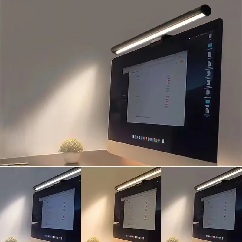 Computer Monitor Lamp, Screen Monitor Eye Protection Light Strip, RGB Dream Color Ambient Light, Reading LED Task Light, Dimmable Light Strip, Touch Control, Glare-Free, Space-Saving Home Office Desk Lamp