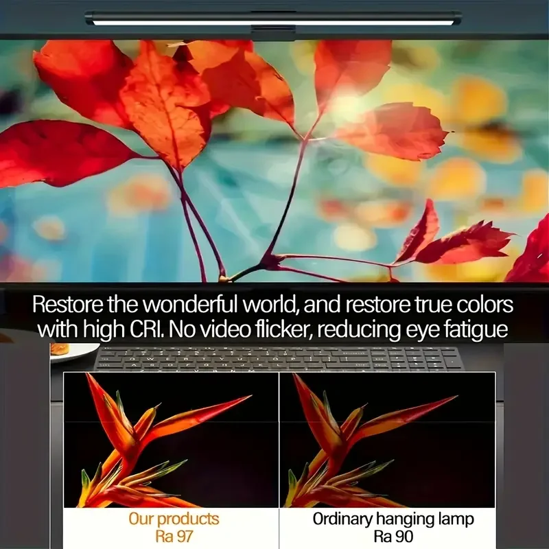 Computer Monitor Lamp, Screen Monitor Eye Protection Light Strip, RGB Dream Color Ambient Light, Reading LED Task Light, Dimmable Light Strip, Touch Control, Glare-Free, Space-Saving Home Office Desk Lamp