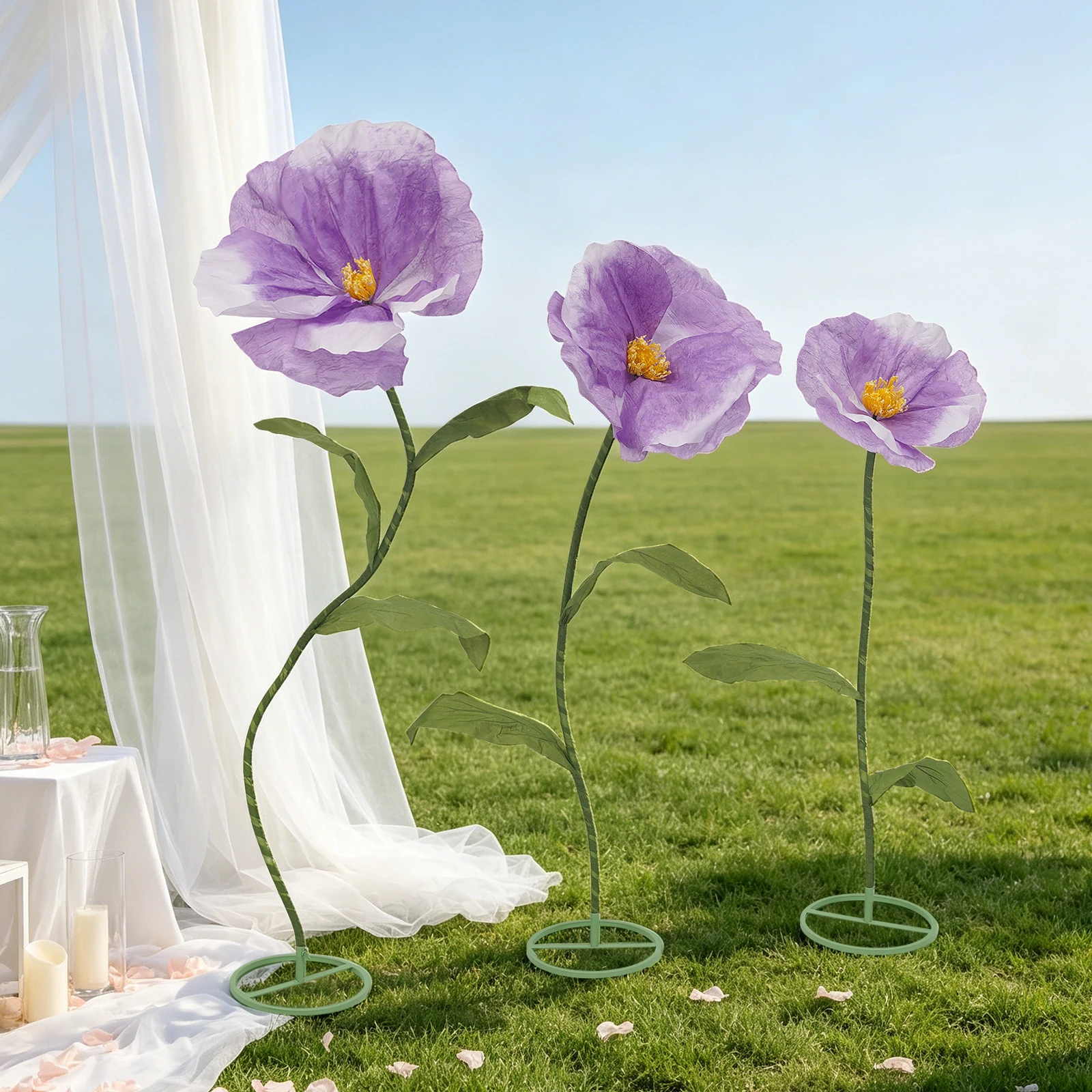198CM Large Artificial Flowers for DIY Floral Arrangements Decorative Road Lead Giant Wedding Decoration Fake Flower Backdrop Decoration for Garden Party  Bouquet Home Garden Decor 198CM 170CM 145CM