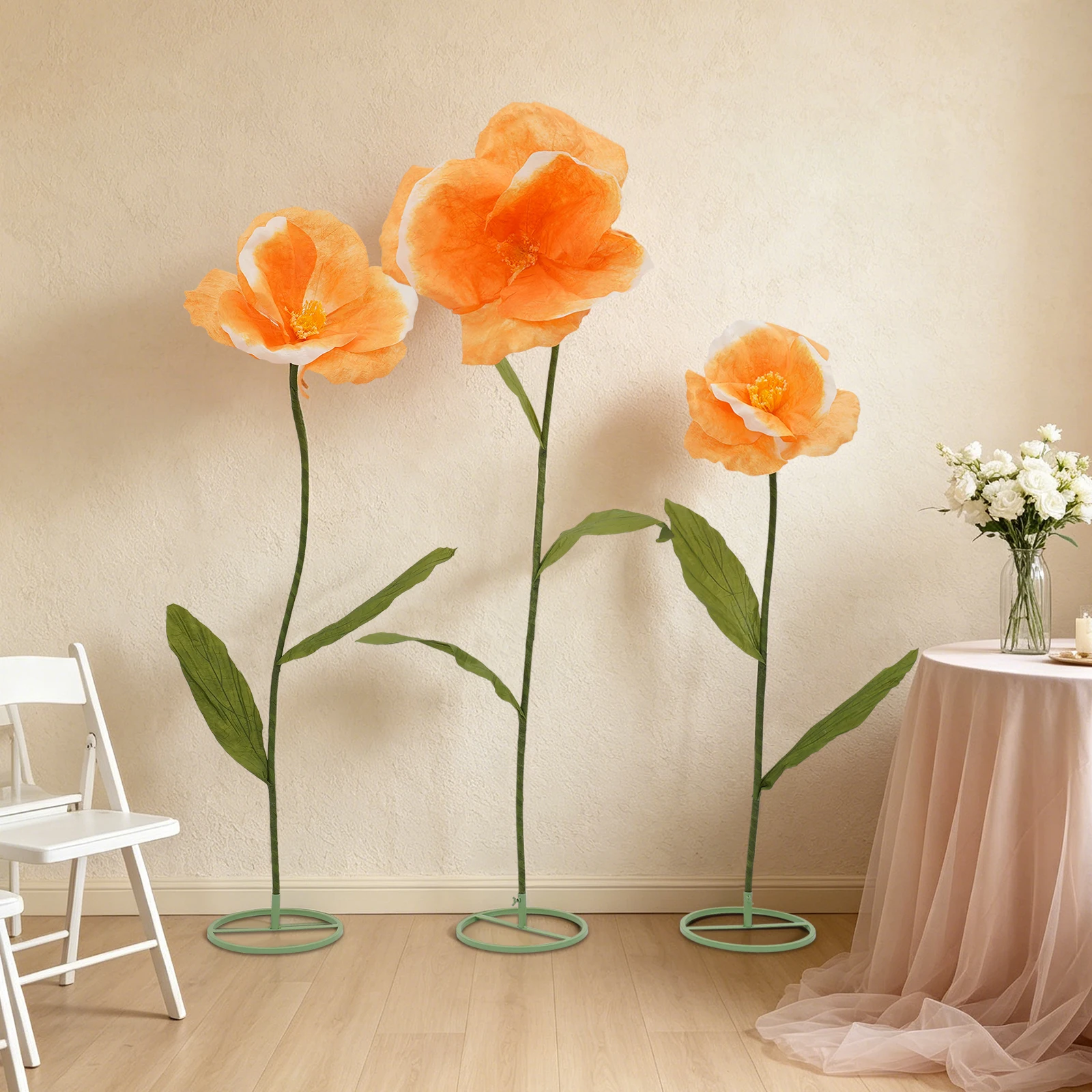 198CM Large Artificial Flowers for DIY Floral Arrangements Decorative Road Lead Giant Wedding Decoration Fake Flower Backdrop Decoration for Garden Party  Bouquet Home Garden Decor 198CM 170CM 145CM