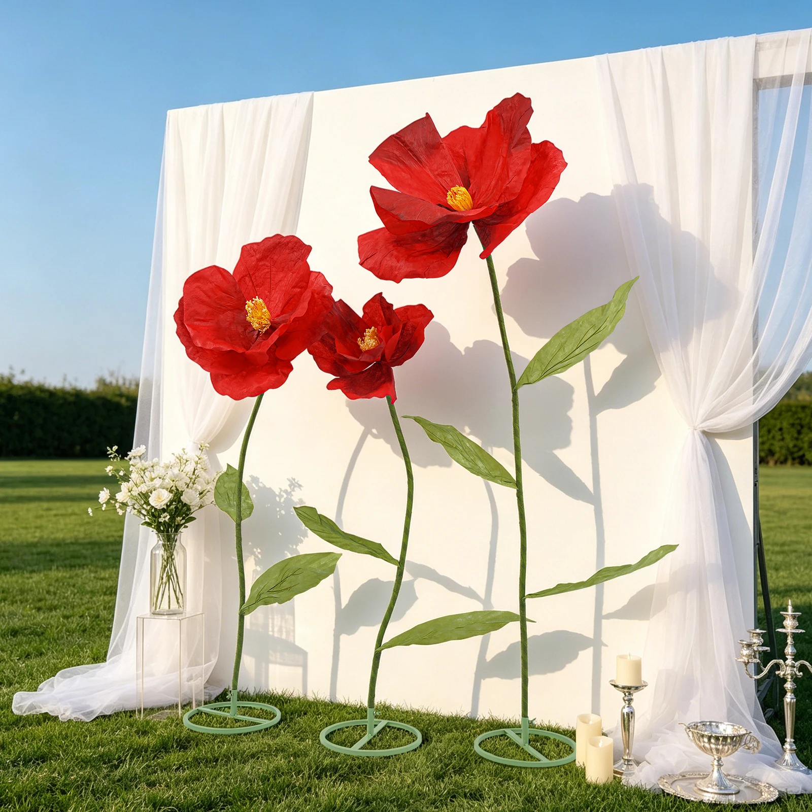 198CM Large Artificial Flowers for DIY Floral Arrangements Decorative Road Lead Giant Wedding Decoration Fake Flower Backdrop Decoration for Garden Party  Bouquet Home Garden Decor 198CM 170CM 145CM