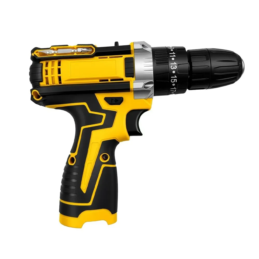 12V Cordless Electric Drill Portable Adjustable Rechargeable Lithium Ion Battery Power Driver 3/8 Inch Mini Wireless Electric Screwdriver Pistol Household Impact Hand Drill Tool Compatible with MT Battery Home Repair Power Tools