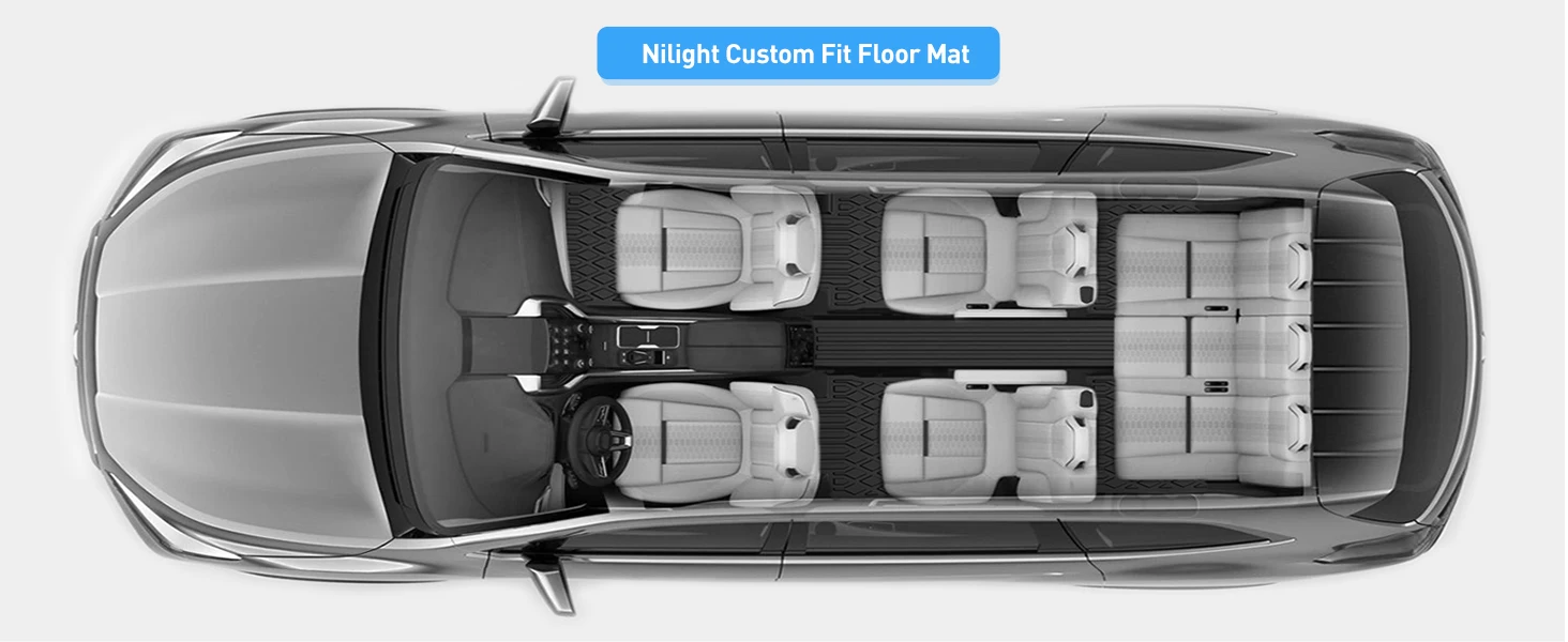 Nilight Floor Mats for Tesla Cybertruck Cyber Truck 2023 2024 2025 2026 All Weather Custom Fit Heavy Duty Floor Liners