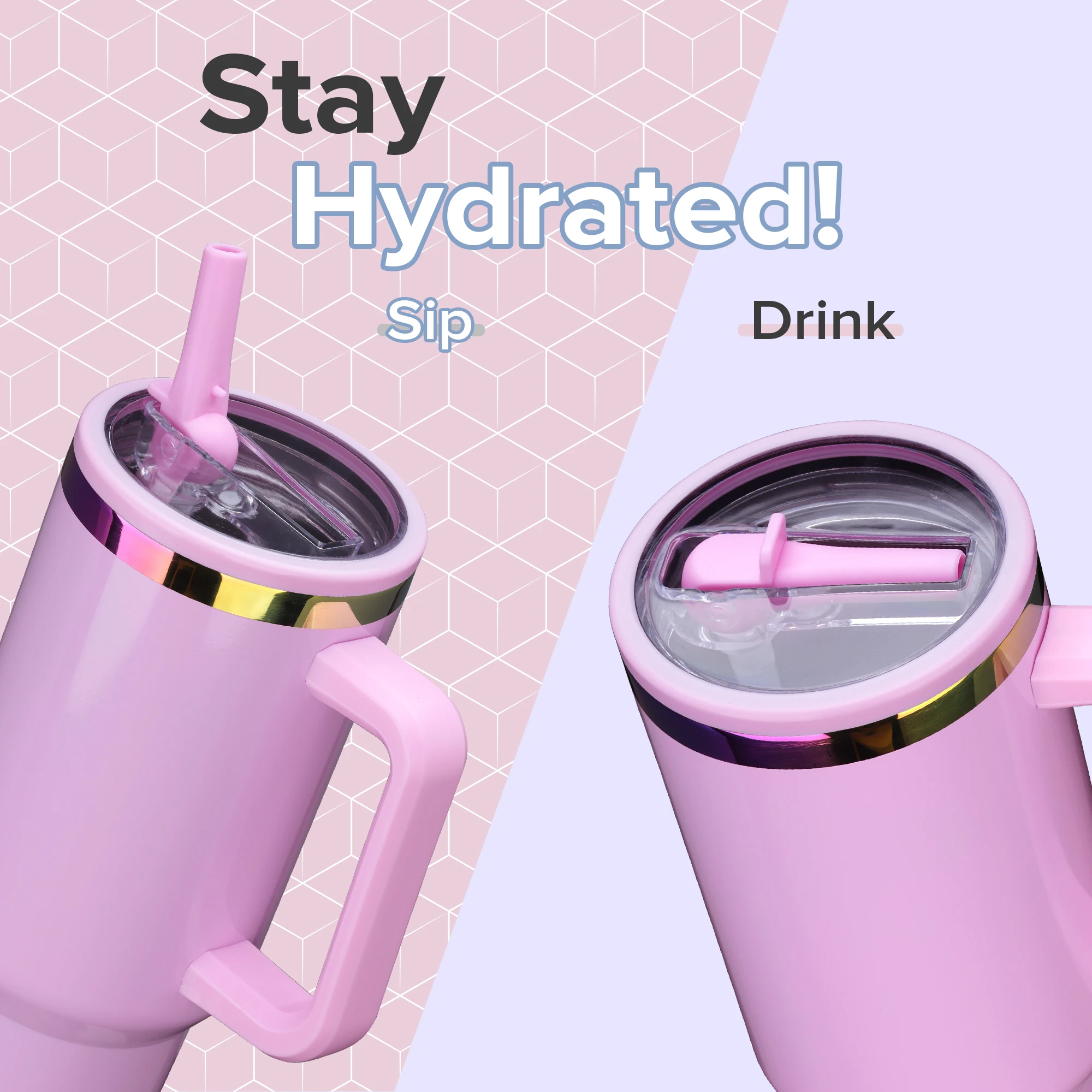12 Pack 40 oz Rainbow Wide Mouth Tumbler with Handle, Suitable for Laser Engraving, Keeping Hot and Cold (Color Mixing)