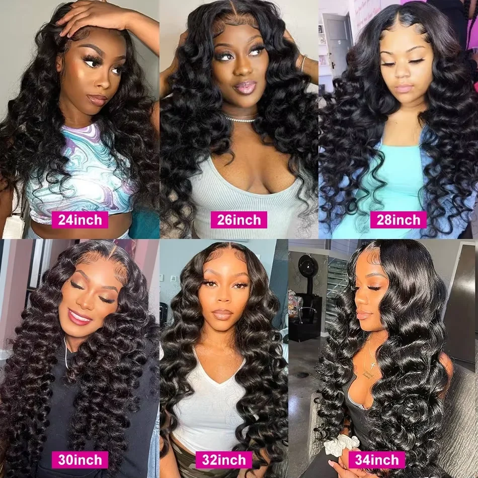 Loose Deep Wave Bundles  Raw Virgin Human Hair Brazilian 30 32 Inch Curly Hair Bundles  Human Hair Extensions Wholeasle 8-40 Inch Natural Wave Raw Human Hair Extensions Virgin Deep Wave Hair Bundles Wet And Wavy Hair Bundles 3/4 Pcs Extension