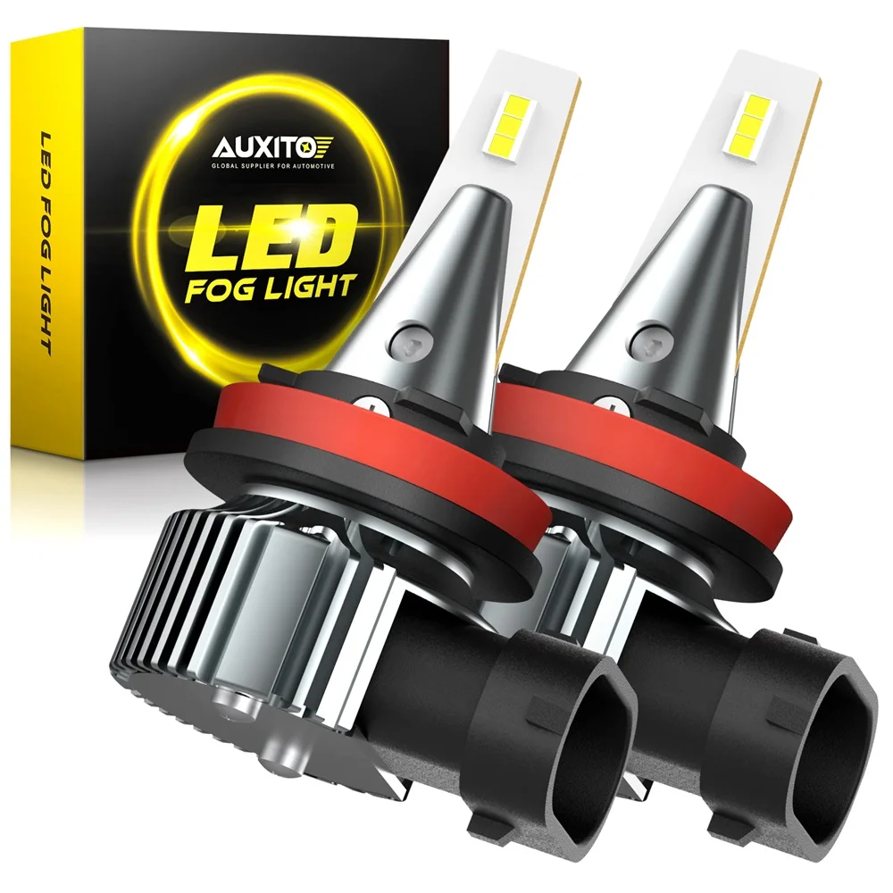 AUXITO 2Pcs H8 H11 H16(JP) LED Fog Lights 6500K White H10 H16(EU) H27 880 881 5202 9006 HB4 PSX26W PSX24W LED Fog Lamp DRL Car Driving Lamp 12V Fanless