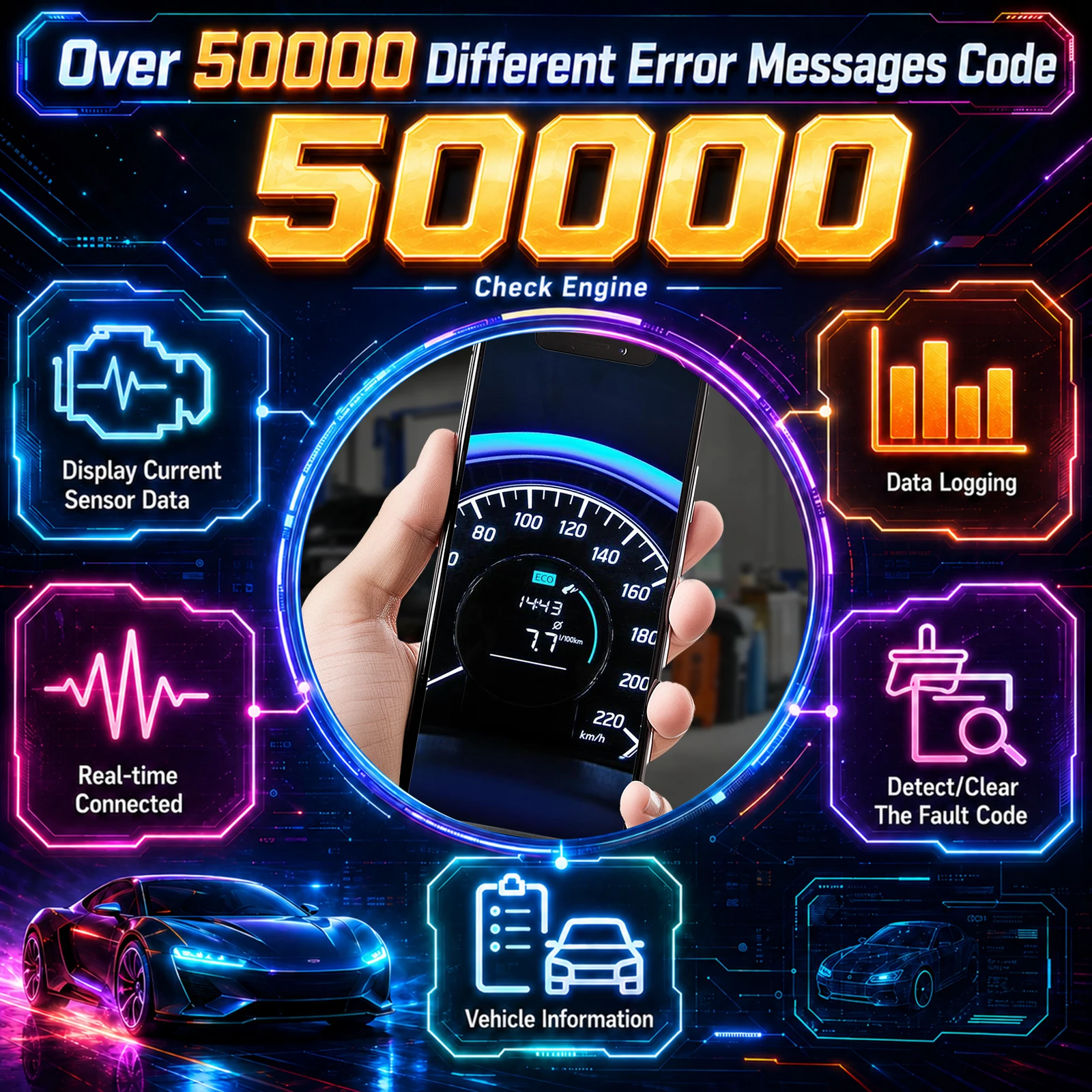 ELM327 2026 OBD2 Code Reader Car Diagnostic Scanner Vehicle Scanner Tool for Automotive Troubleshooting