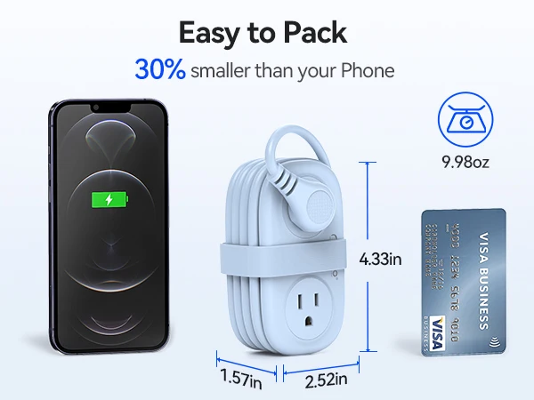 ORICO Travel Power Strip with USB C 4 Outlets 3 USB Ports 1 Type C 4FT Wrapped Extension Cord Non Surge Protector Cruise Ship Approved Wall Mountable Flat Plug ETL Listed for Home Office Dorm