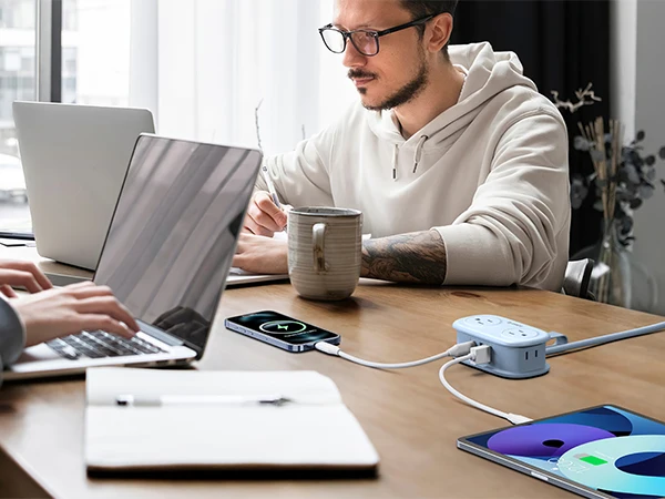 ORICO Travel Power Strip with USB C 4 Outlets 3 USB Ports 1 Type C 4FT Wrapped Extension Cord Non Surge Protector Cruise Ship Approved Wall Mountable Flat Plug ETL Listed for Home Office Dorm