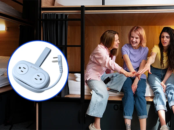 ORICO Travel Power Strip with USB C 4 Outlets 3 USB Ports 1 Type C 4FT Wrapped Extension Cord Non Surge Protector Cruise Ship Approved Wall Mountable Flat Plug ETL Listed for Home Office Dorm