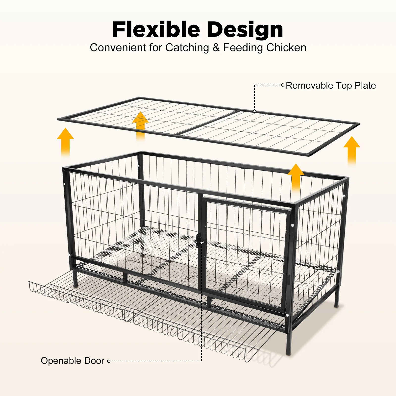 Black Large Chicken Coop for 10 Hens with Automatic Egg Collection, Indoor Outdoor Wooden Aviary Hen House with Nesting Boxes & Waterproof Roof, Easy Clean Tray for Backyard Poultry Chicken Farm
