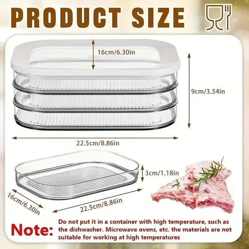 3-Layer Deli Meat Storage Container With Airtight Lid BPA Free PP Transparent Stackable Fridge Organizer Box For Cold Cuts Bacon Cheese Lunch Meat For Storing Cold Cuts, Cheese, Luncheon Meat, Salami Sausage And More, Perfect For Meal Prep And Storage