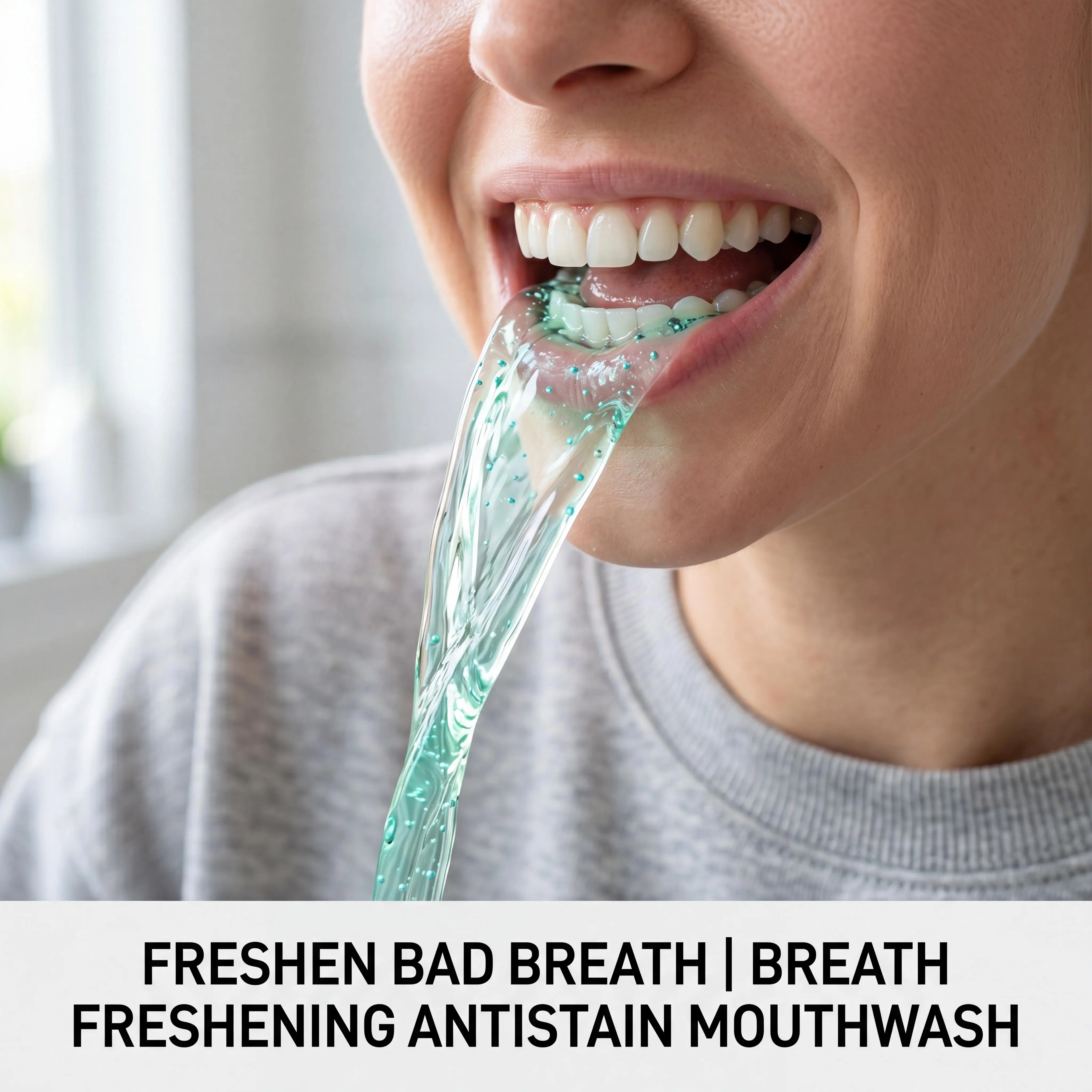 Oralhoe Teeth Whitening Mouthwash Remove Tooth Stains Gentle Mild Cleansing Mouth Long-Lasting Fresh Breath Non-Irritating Menthol Mouthwash