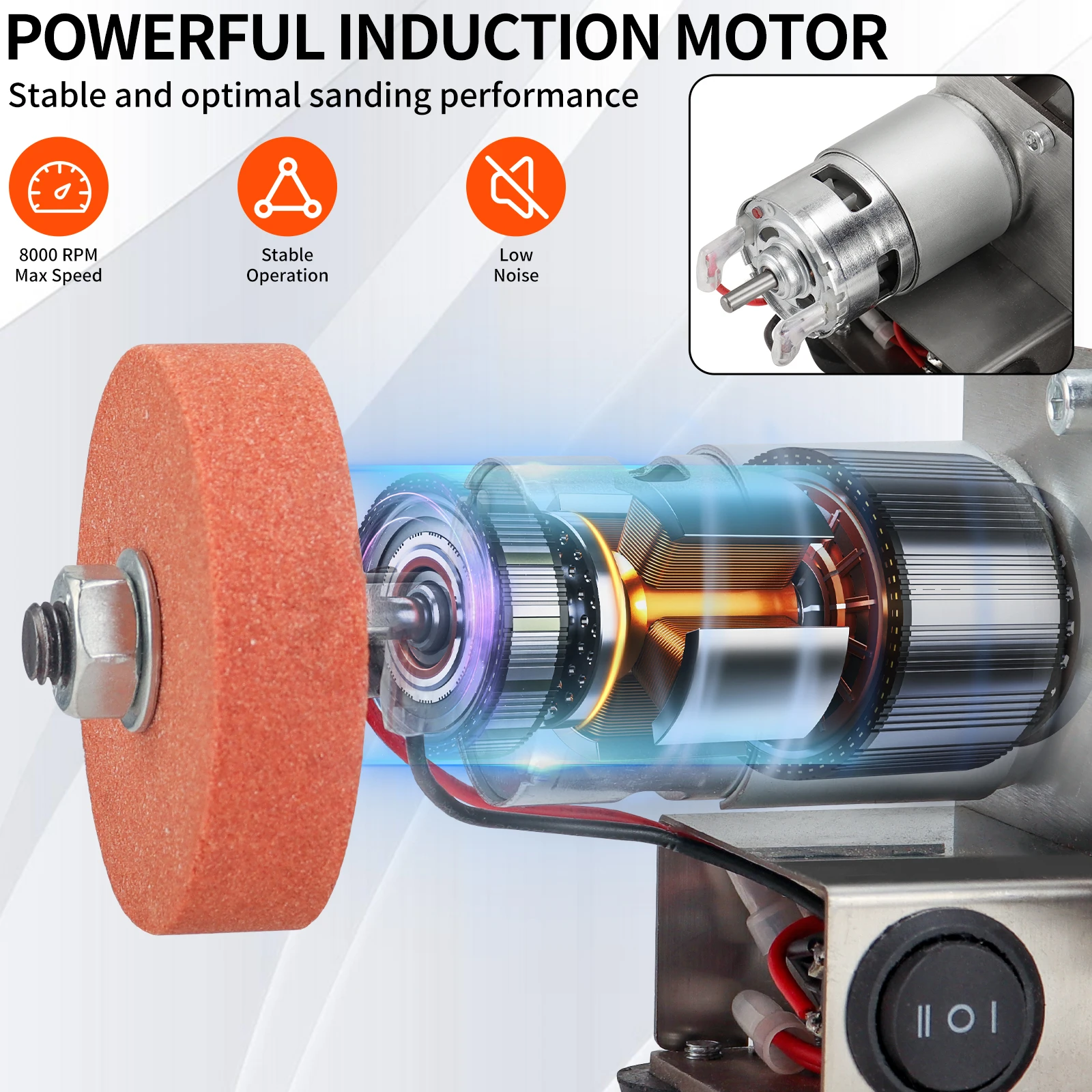 Mini Electric Belt Sander DIY Polishing Grinding Machine Cutter Edges Sharpener Multifunctional Grinder Power Tool