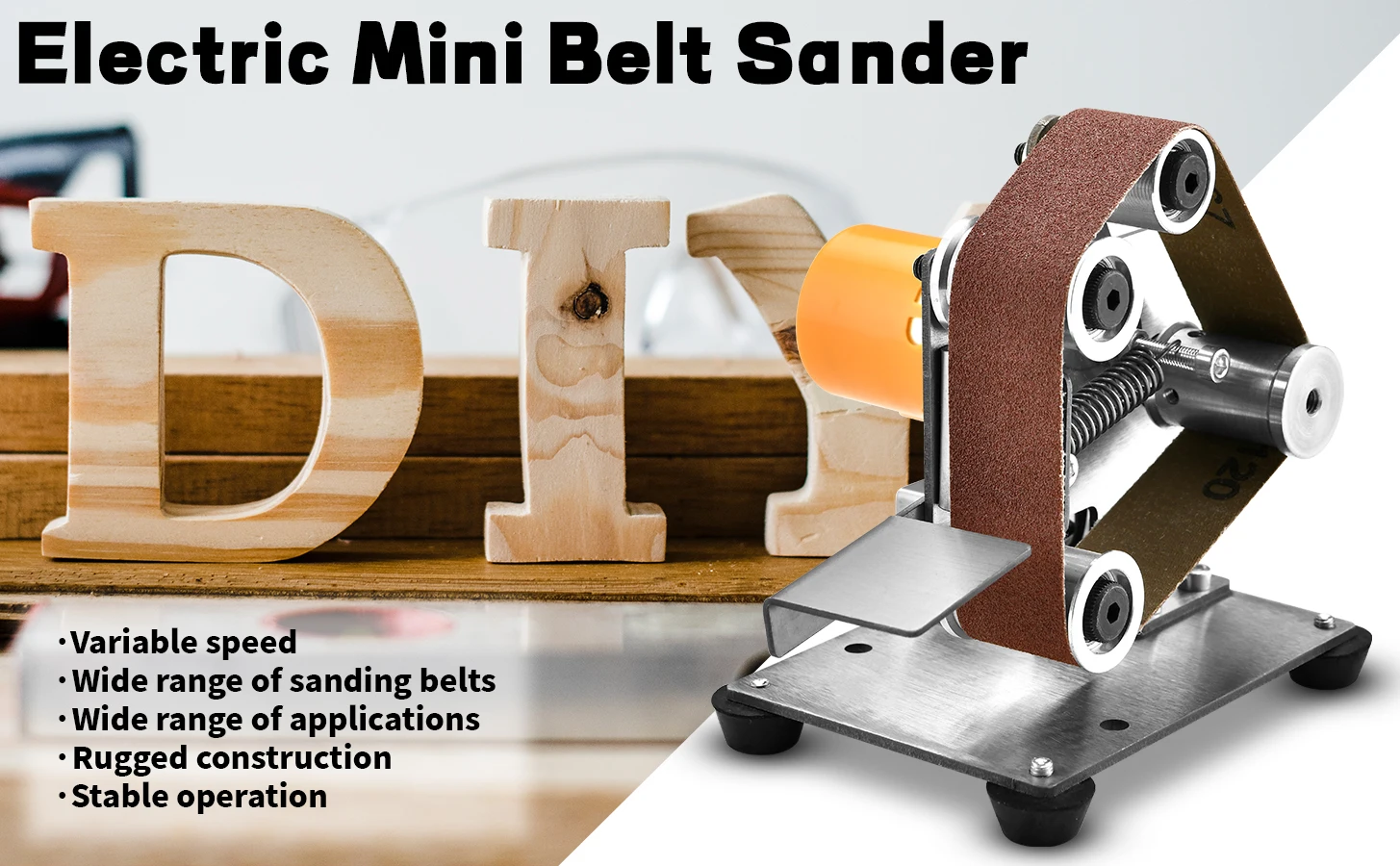 Mini Electric Belt Sander DIY Polishing Grinding Machine Cutter Edges Sharpener Multifunctional Grinder Power Tool