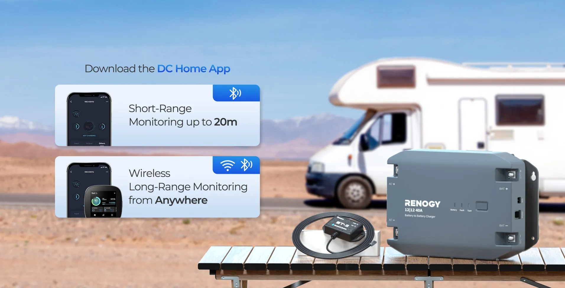 Renogy 12V 40A DC to DC Battery Charger, Using Multi-Stage Charging in RVs, Commercial Vehicles, Boats, Yachts