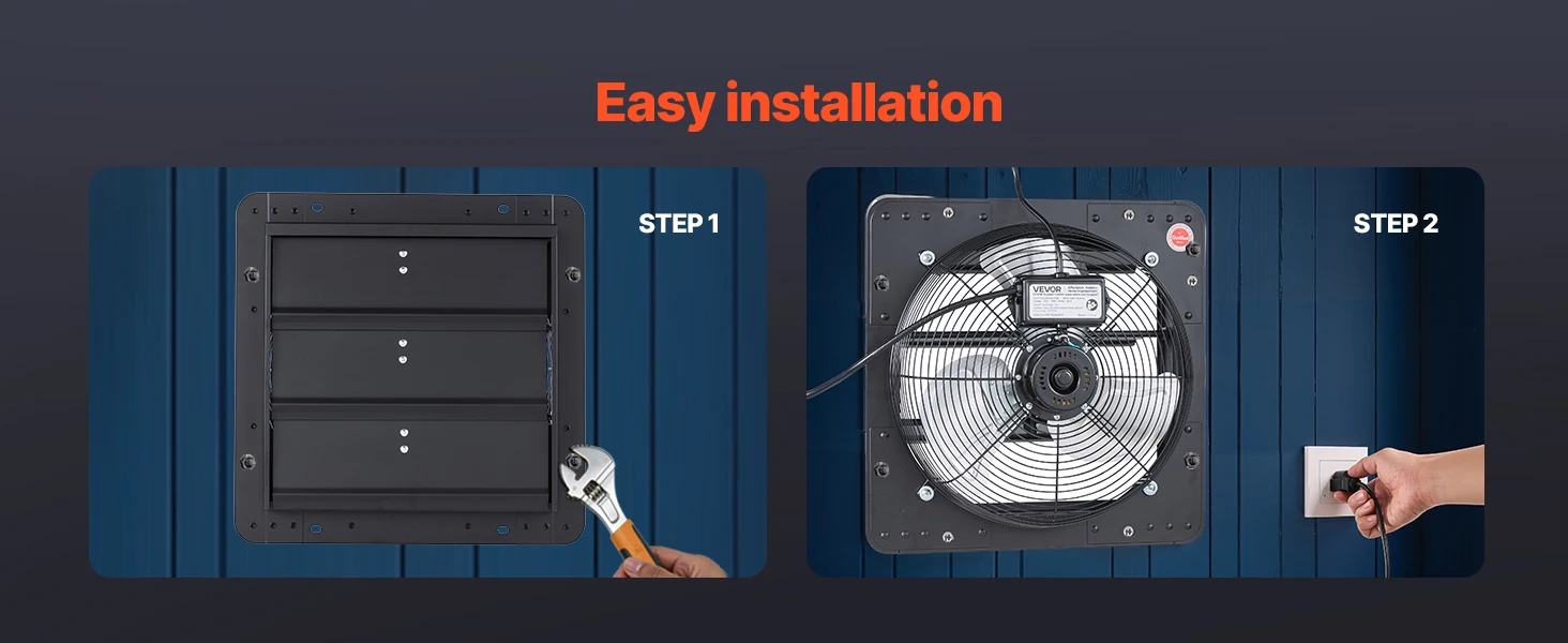 SucceBuy 10/12/14/18 inch Shutter Exhaust Fan Wall Mounted Attic Vent Fan with Variable Speed Controller AC Motor for Greenhouse
